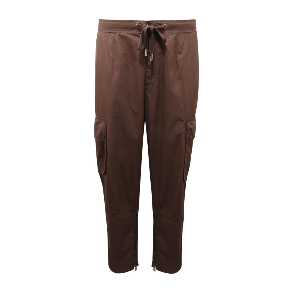 Dolce & Gabbana Mannelijk Bruin Broeken Heren, L, Katoen, Poplin Cargo Pants