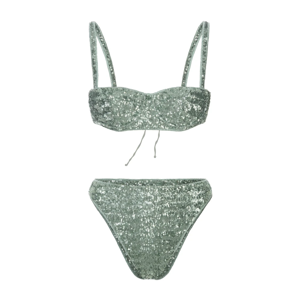 Oseree Groene Sequin Bikini Set Green Dames