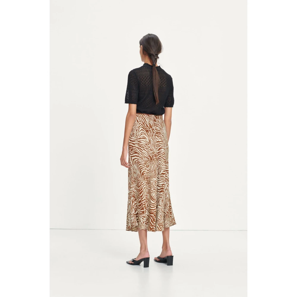 Samsøe Veelzijdige Gedrapeerde Midi Rok Beige Dames