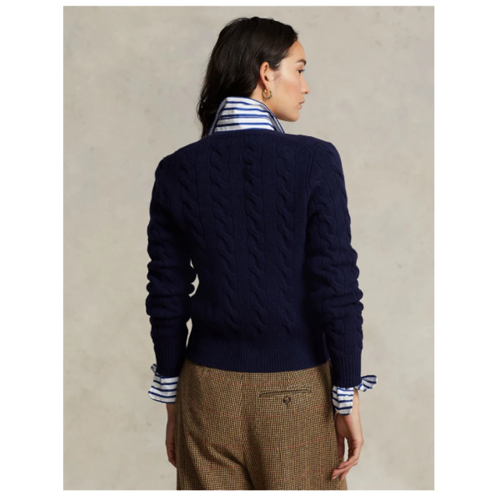 Polo Ralph Lauren Gebreide Cashmere Wol Cardigan Blue Dames
