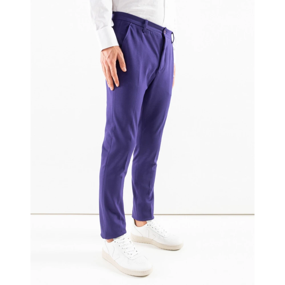 Corsinelabedoli Klassieke Rechte Pijp Broek Purple Heren