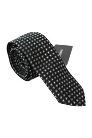 Black Patterned Classic Mens Slim Necktie Tie