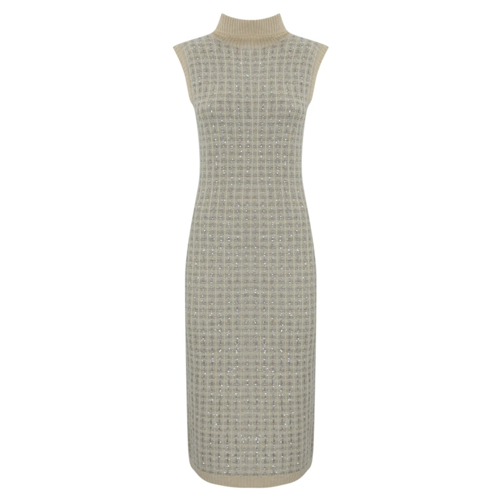 D.Exterior Pailletmouwloze hoge halsjurk Gray Dames