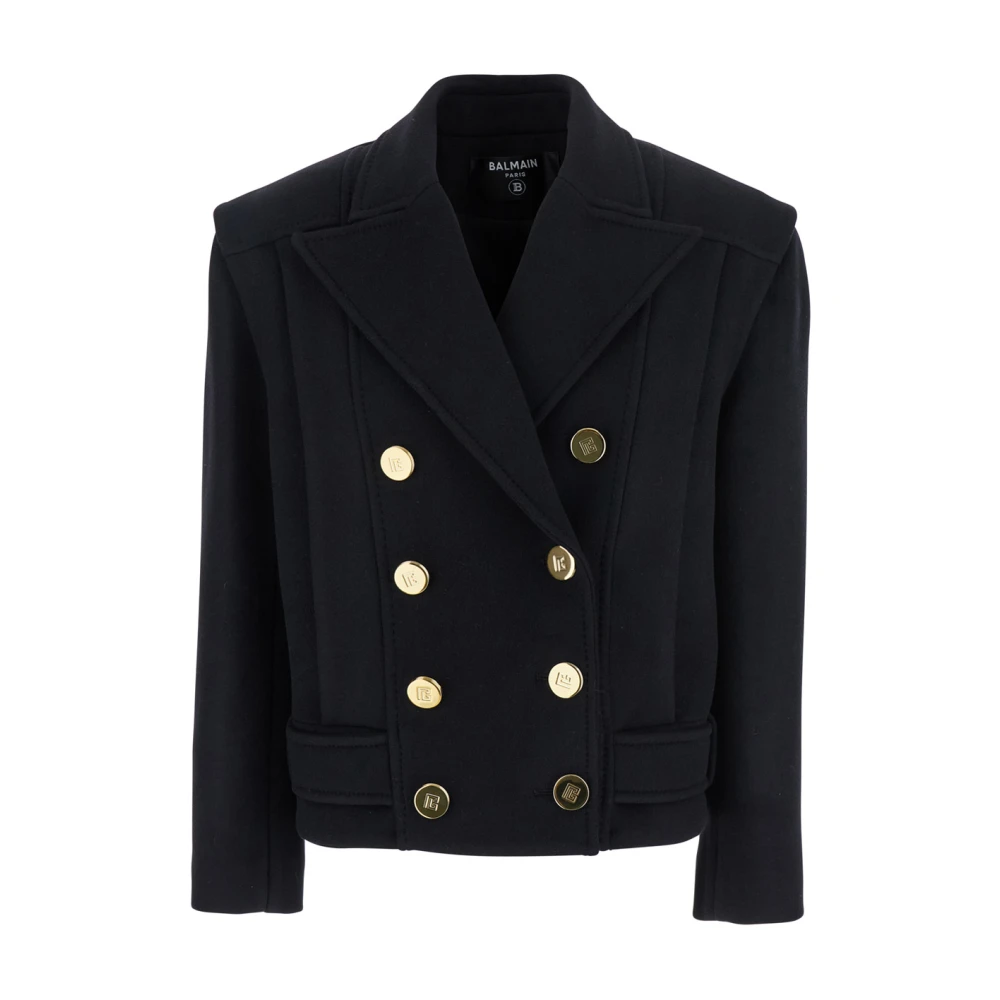 Balmain Women's Black Wool Peacoat Jacket - Blazers - Xs - Jackets