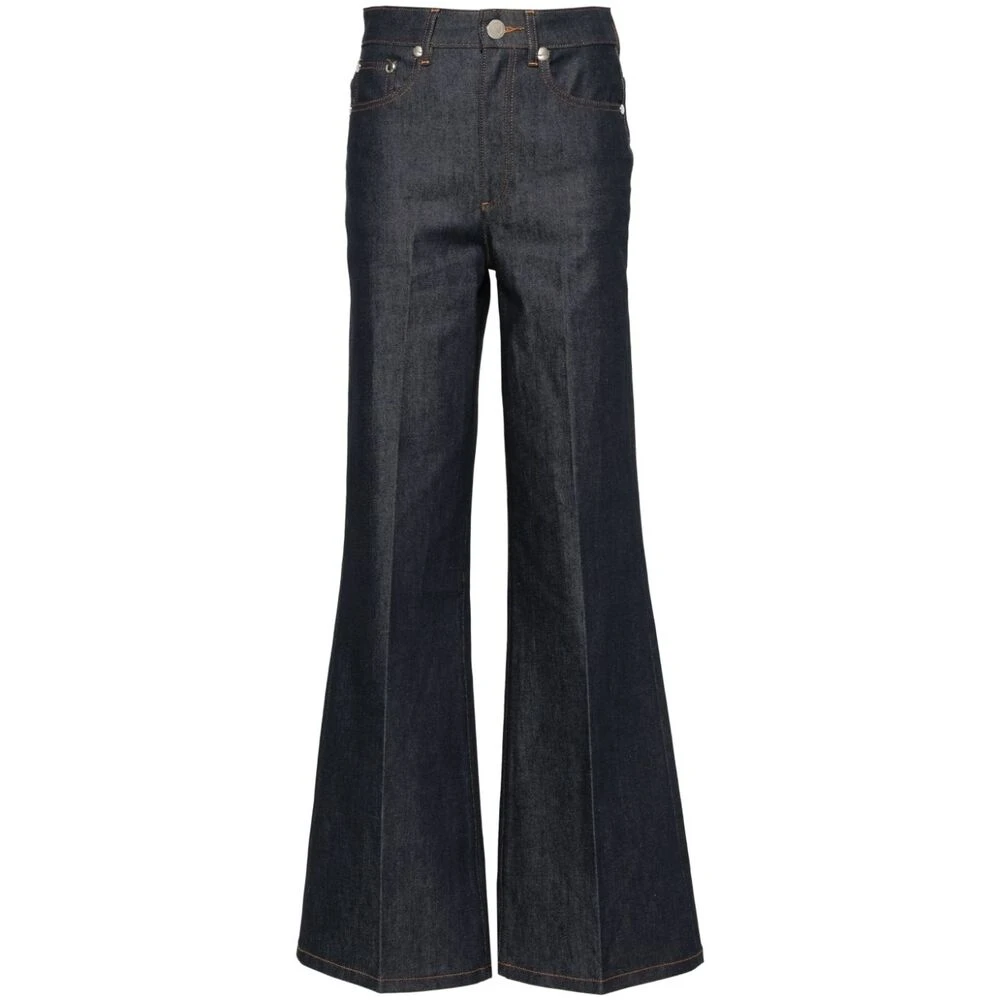 A.p.c. Indigo High-Waisted Flare Jeans Blue Dames