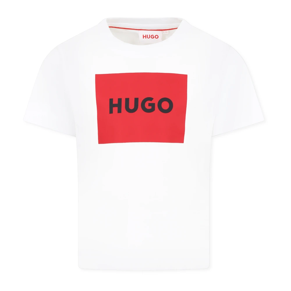 Hugo Boss Rött Tryck Kortärmad T-shirt White, Unisex