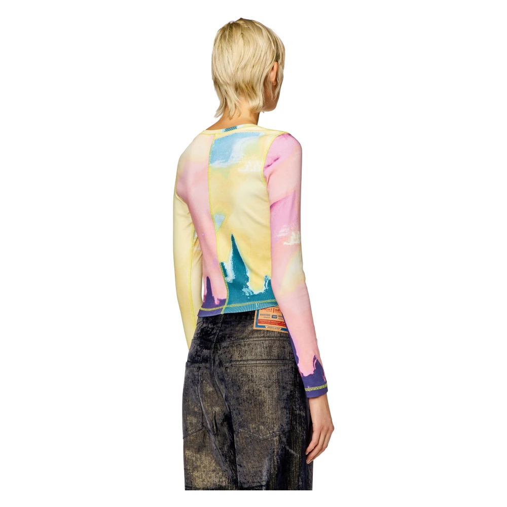 Diesel Panelled top with multicoloured print Multicolor Dames