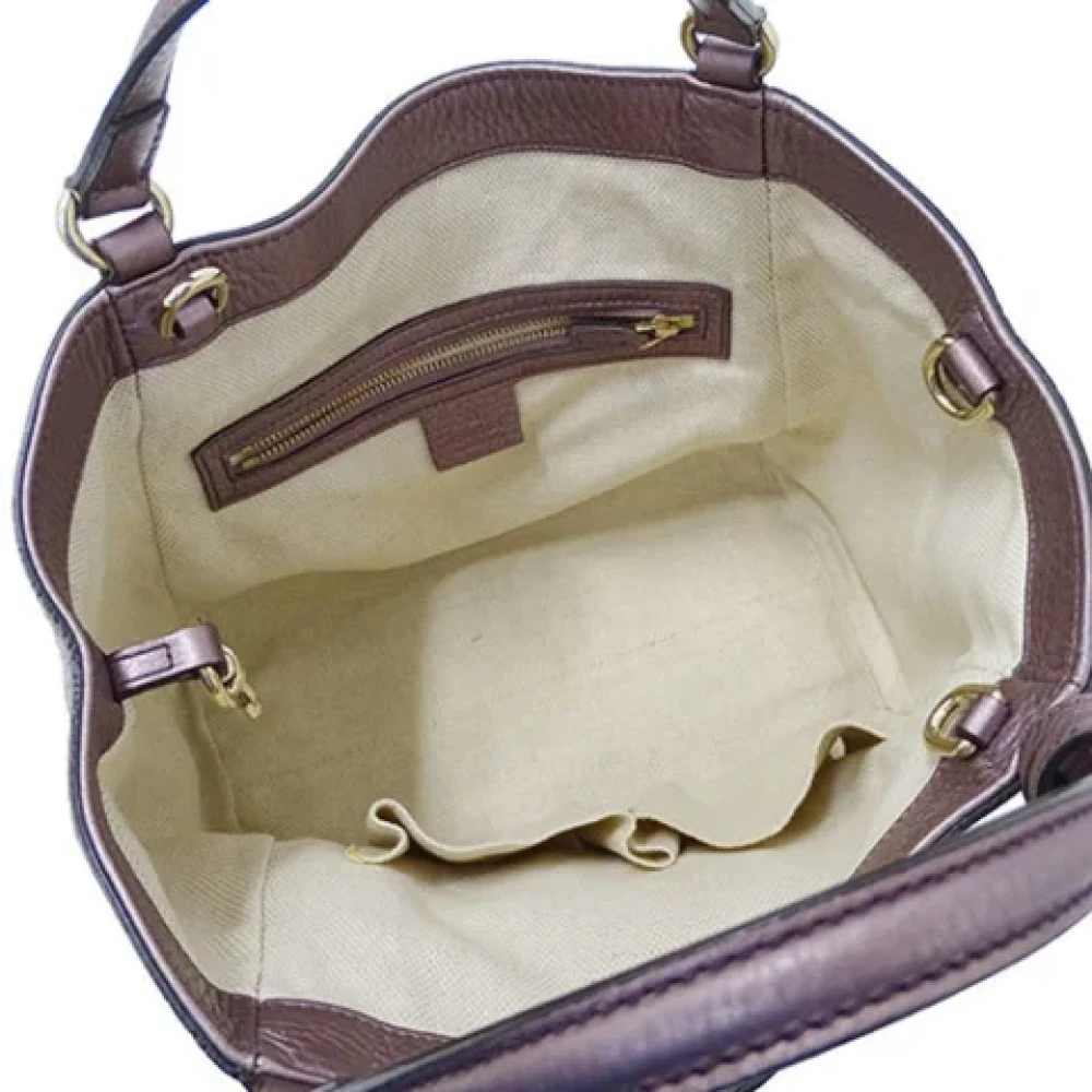 Gucci Vintage Pre-owned Leather handbags Purple Dames