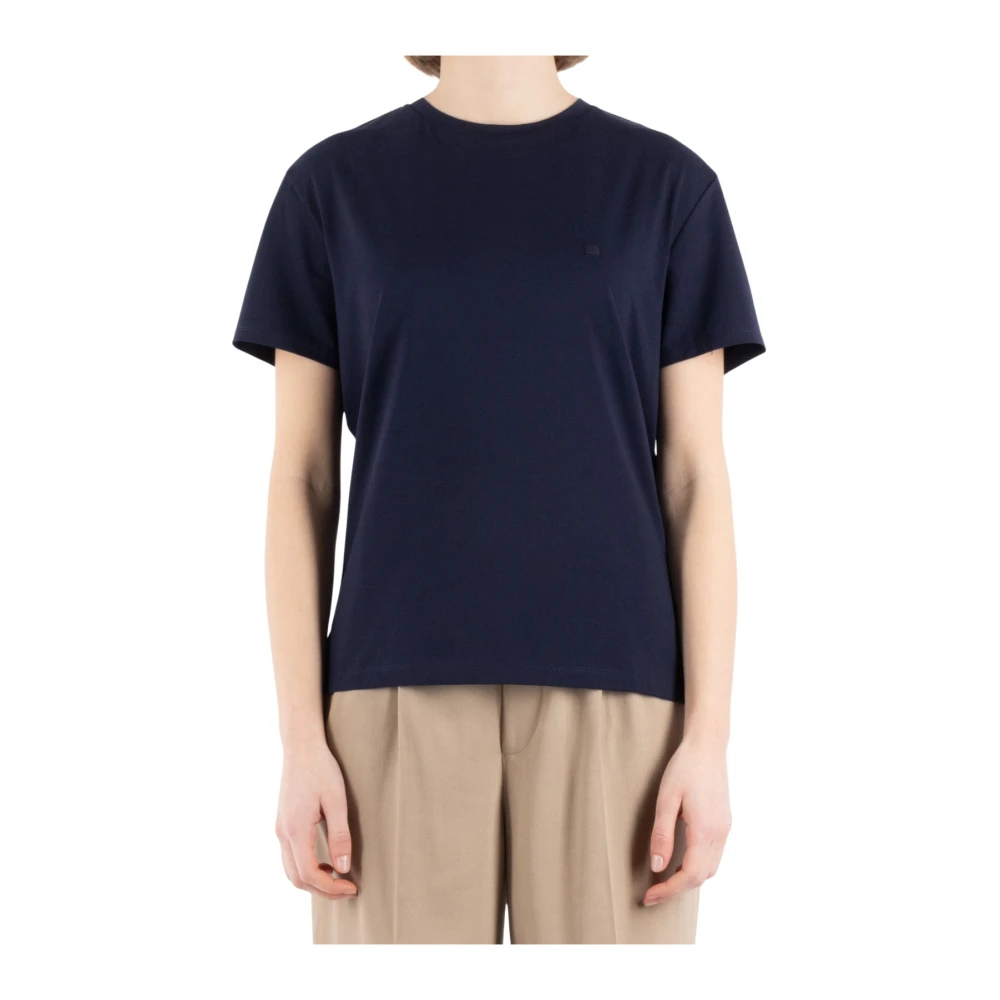 Acne Studios Blauw Katoenen T-Shirt Cl0309 Blue Dames