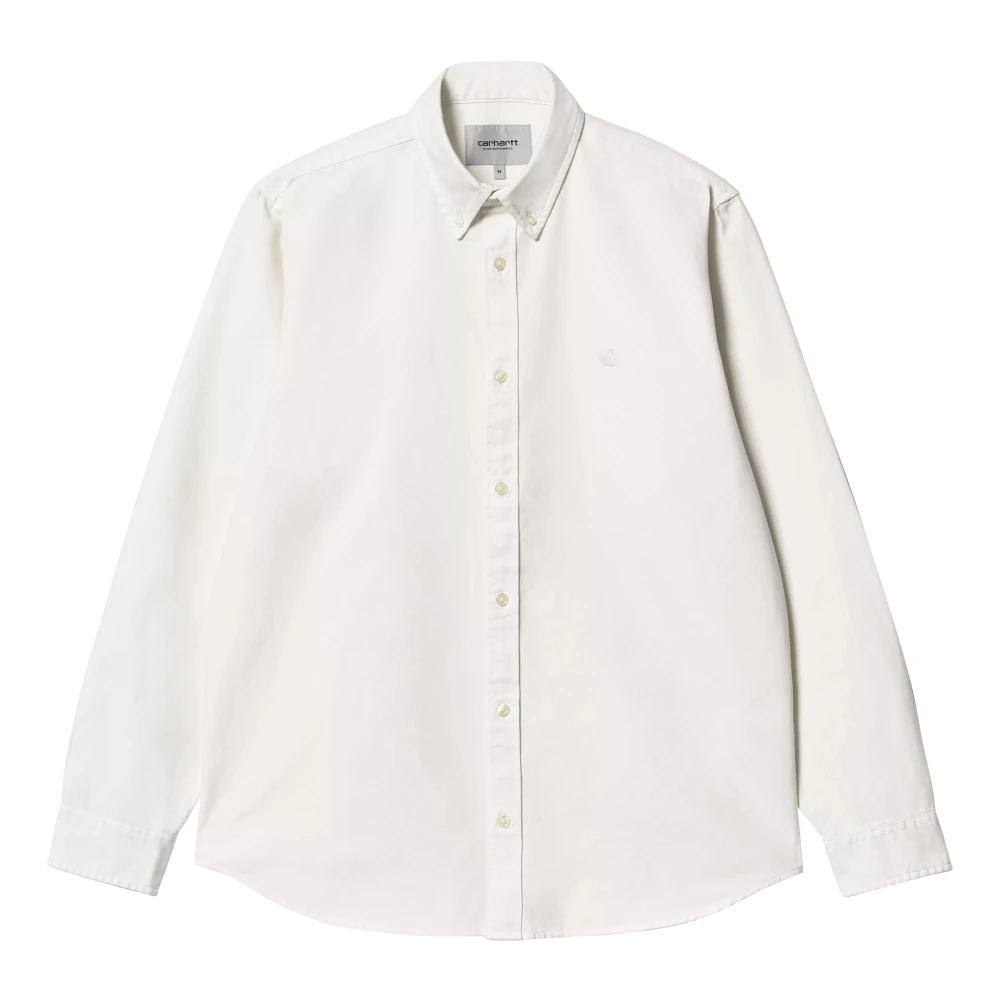 Carhartt Wip Men's White Casual Shirts, M, Ls Bolton Shirt