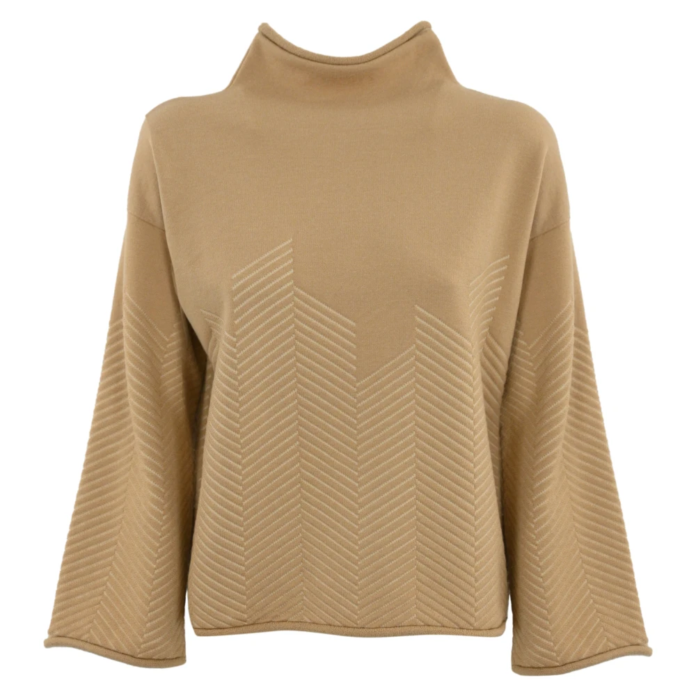 Liviana Conti Merino Wol Jacquard Trui Brown Dames