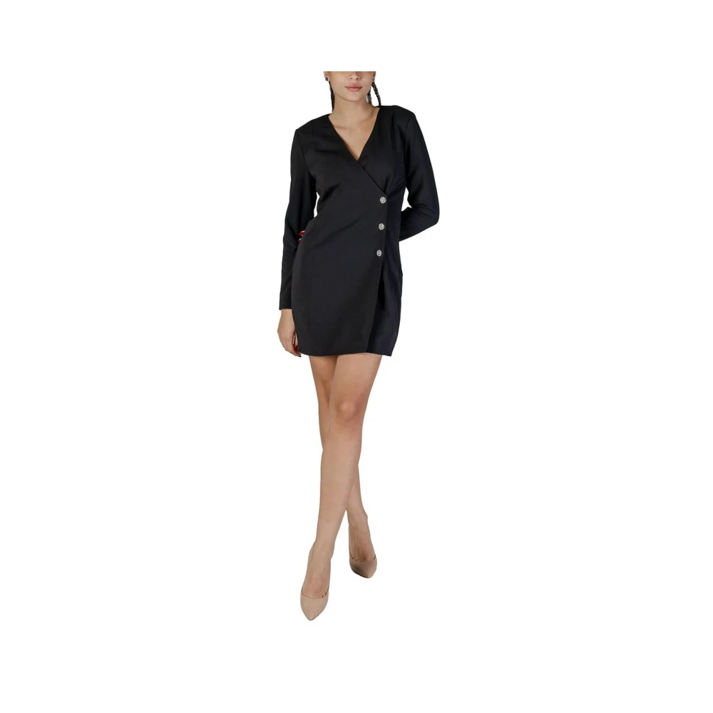 Only Korte Polyester Blend Jurk Collectie Black Dames