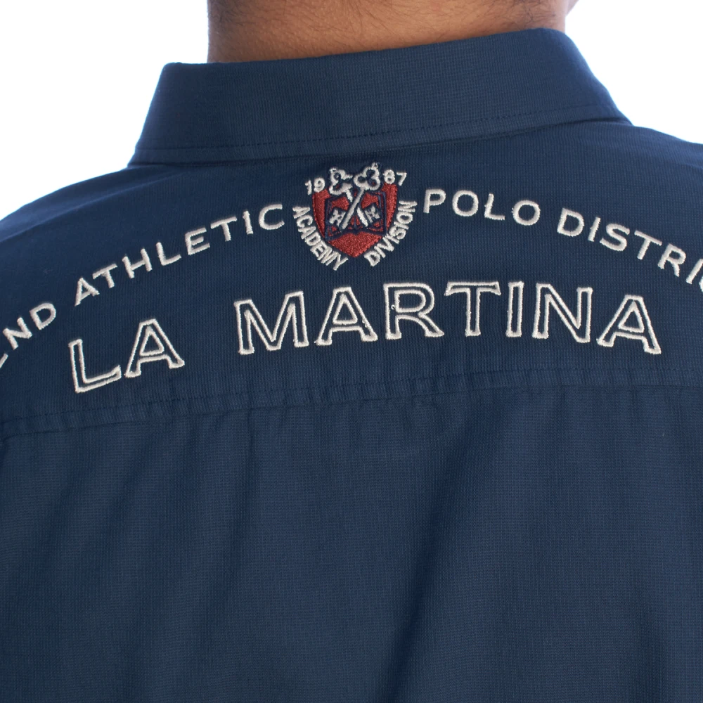 LA MARTINA Overhemd met lange mouwen en geborduurde details Blue Heren