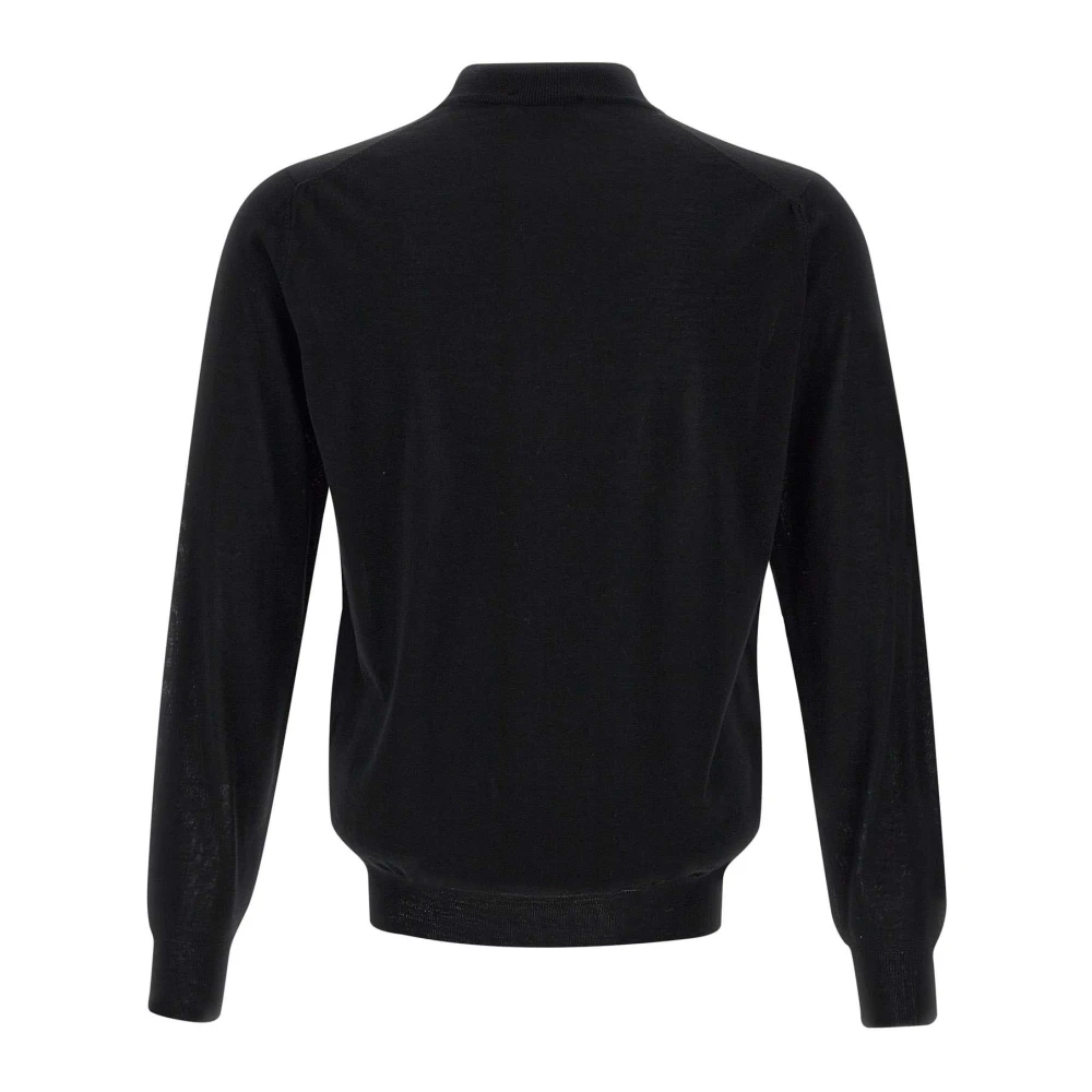 Filippo De Laurentiis Merino Wol Trui Zwart Mock Neck Black Heren