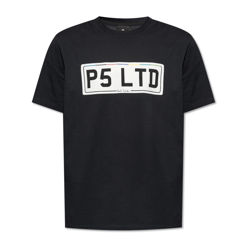 PS By Paul Smith Bedrukt T-shirt Black Heren