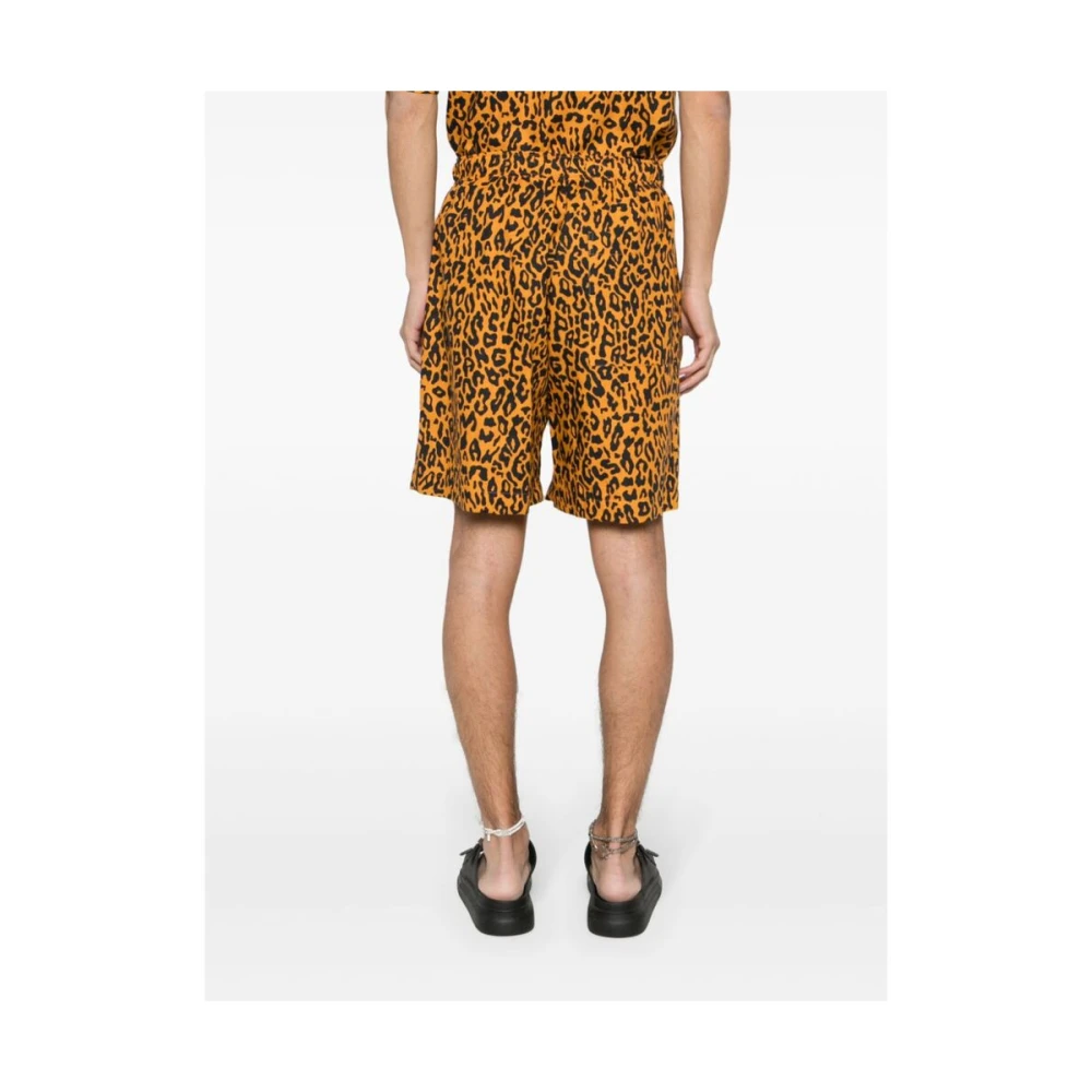 Palm Angels Shorts met Luipaardprint Orange Heren
