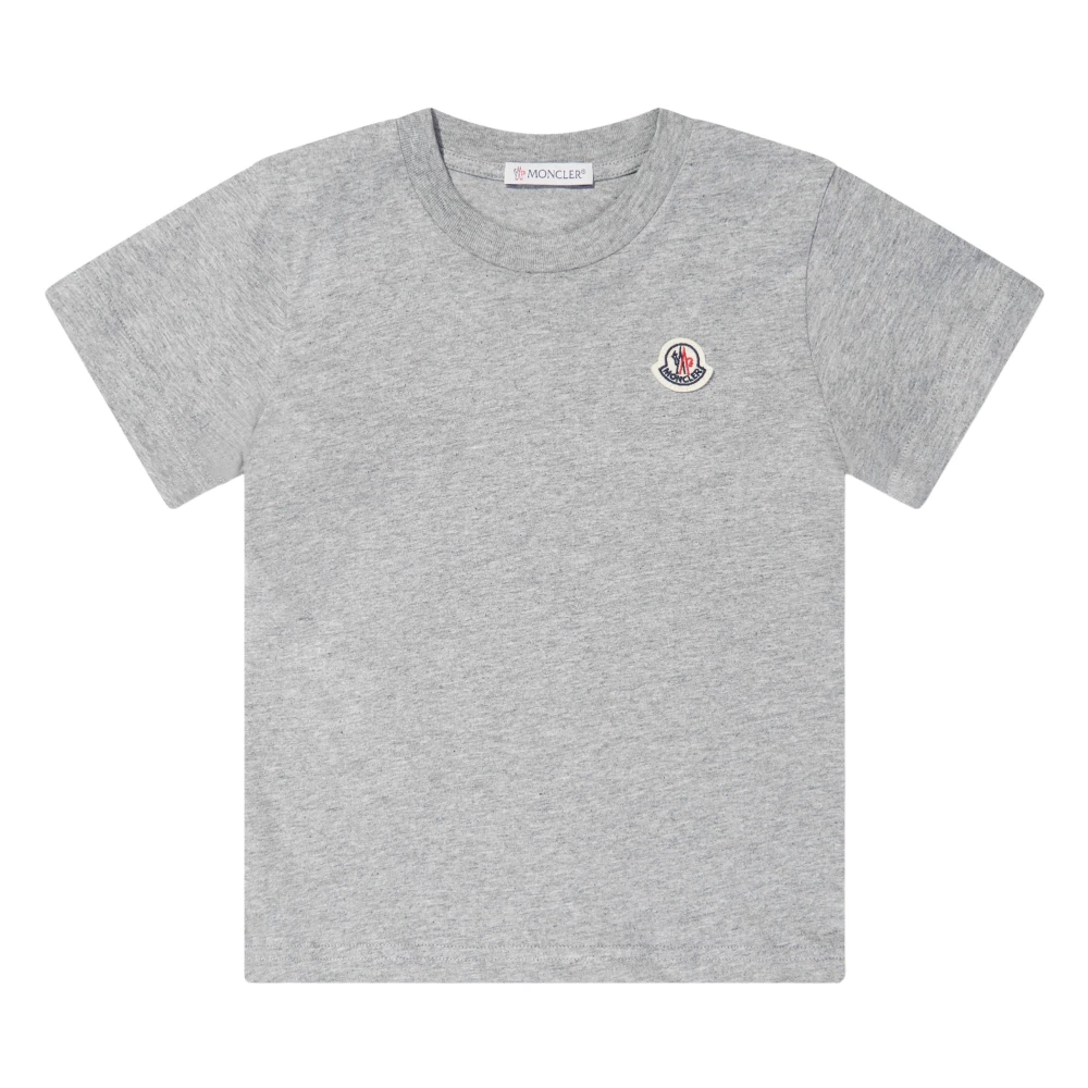 Moncler Unisex Kids Gray Logo T-Shirt - Kids Short Sleeve T-Shirts - 10 Y - Kids