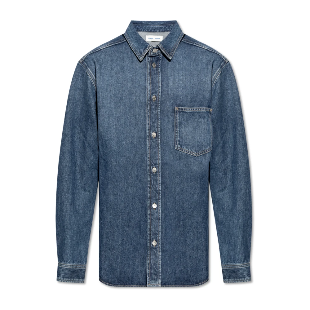 Samsøe Denim overhemd Sadamon Blue Heren