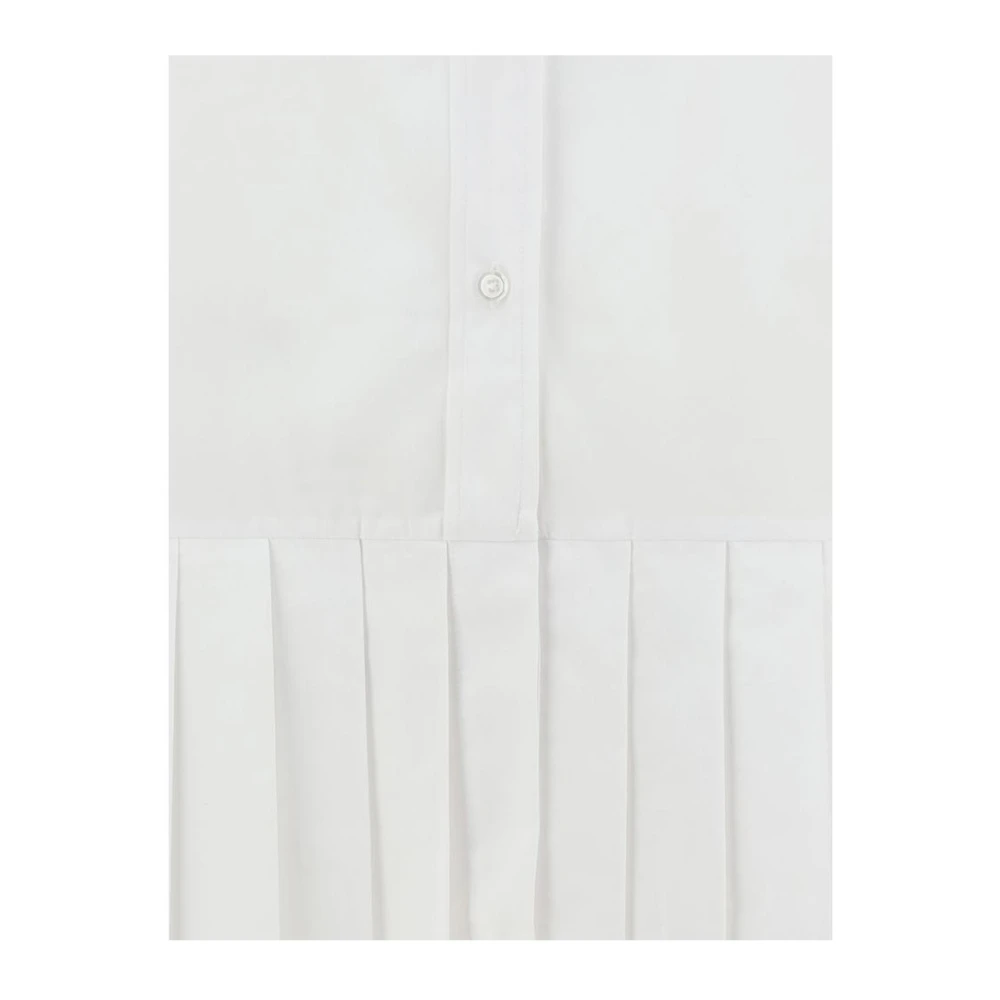 Thom Browne Geplooide overhemd met klassieke kraag White Dames