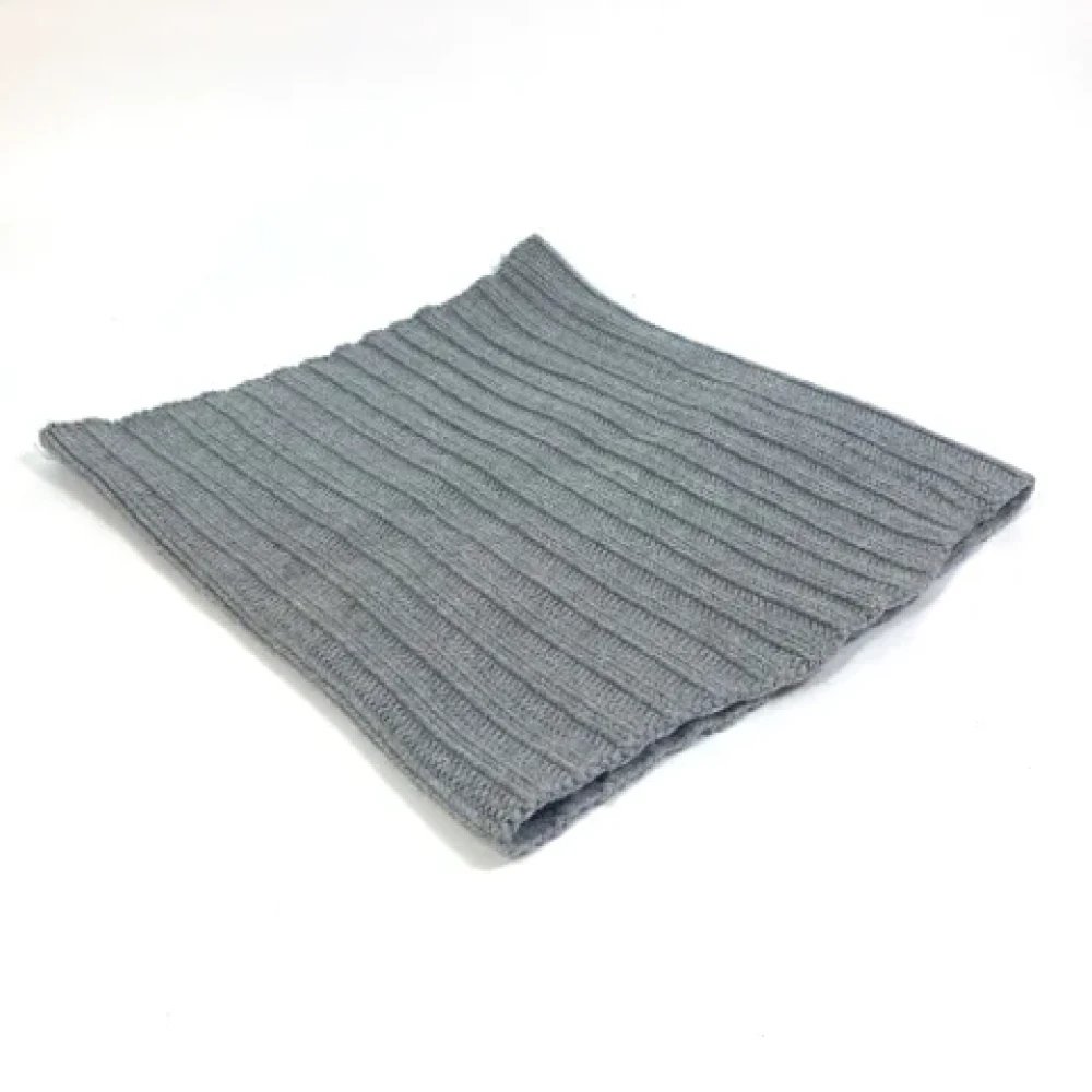 Dior Vintage Pre-owned Wool scarves Gray Dames