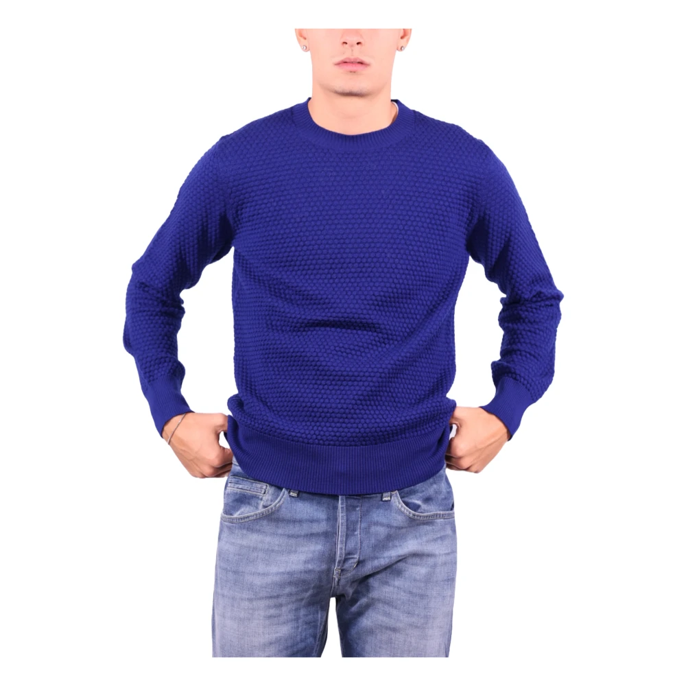 Kangra Blauwe Trui Ronde Hals Multiball Blue Heren