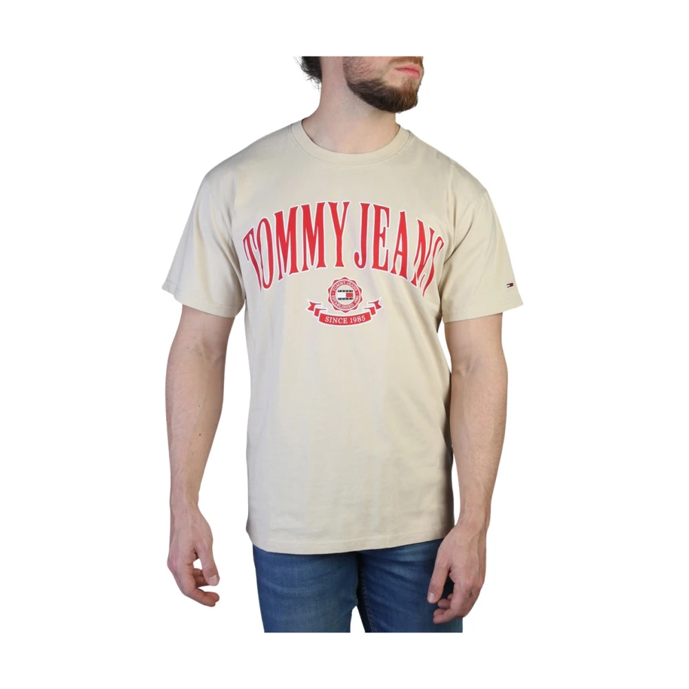 Tommy Hilfiger Herr T-shirt med korta ärmar och rund hals Brown, Herr