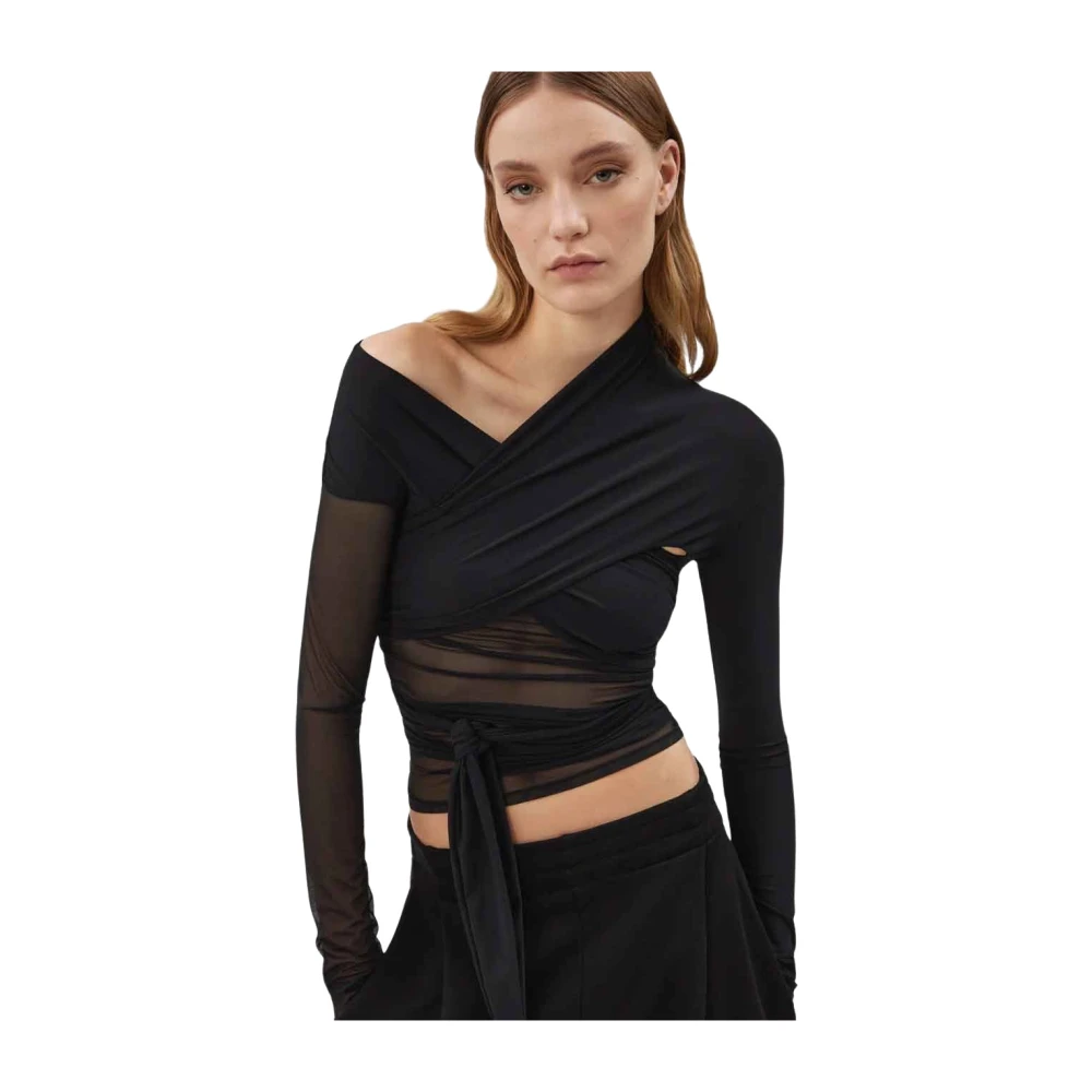Amazuin Diep Zwart Langemouw Top Black Dames