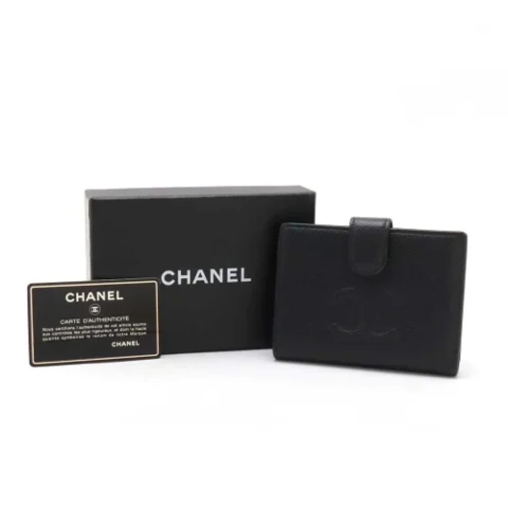 Chanel Vintage Pre-owned Leather wallets Black Dames