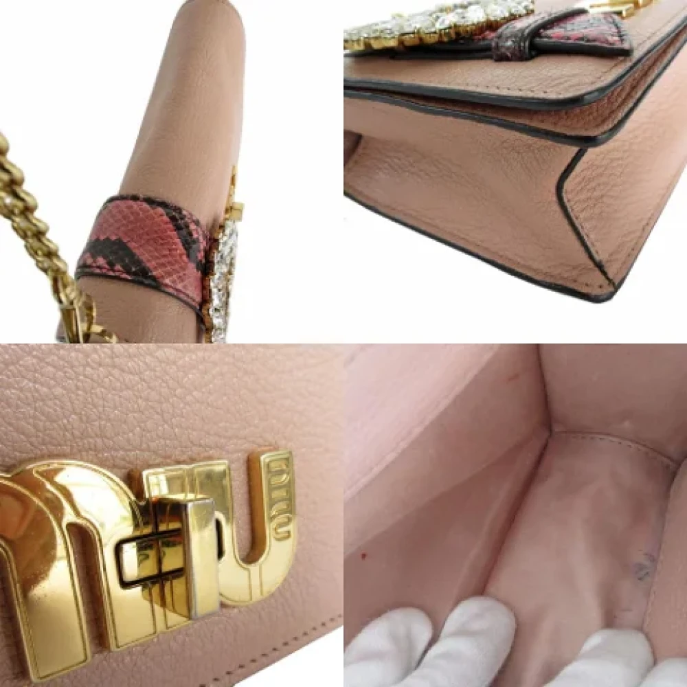 Miu Pre-owned Leather shoulder-bags Pink Dames