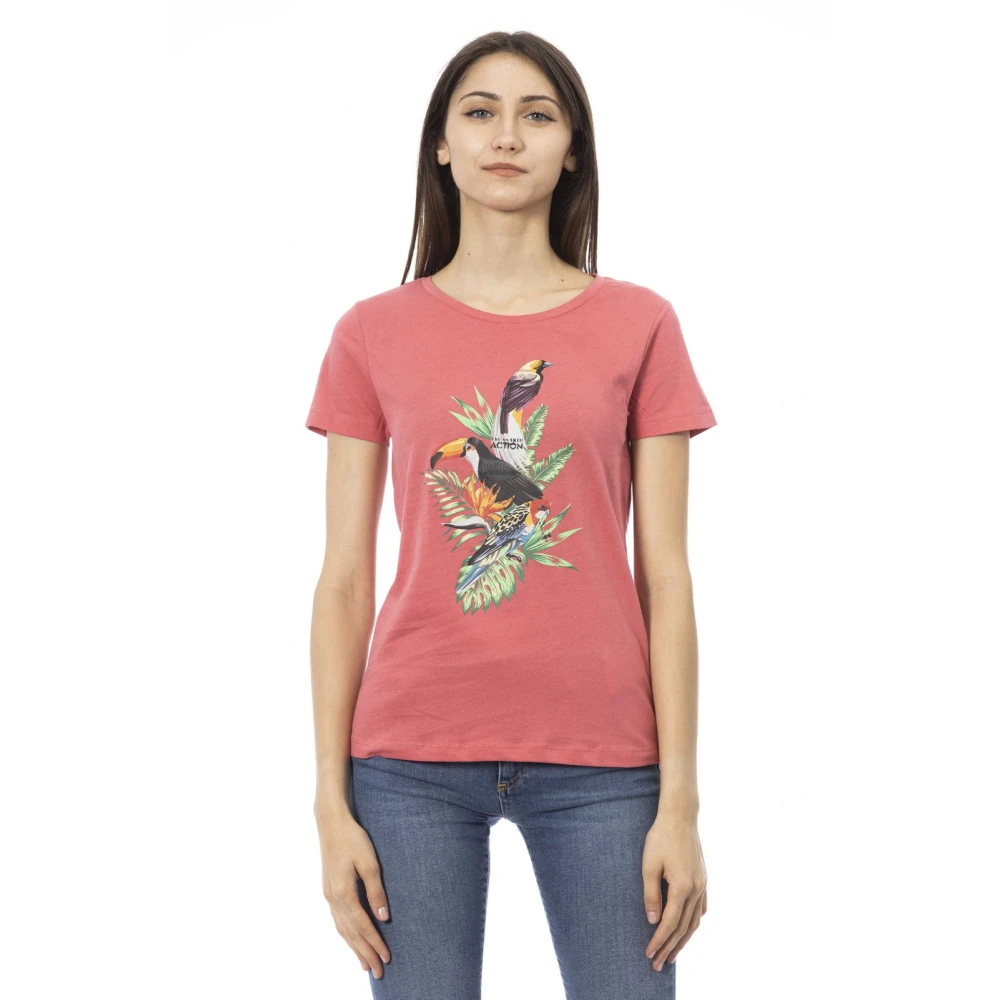 Trussardi Women's Pink Short Sleeve Round Neck T-Shirt