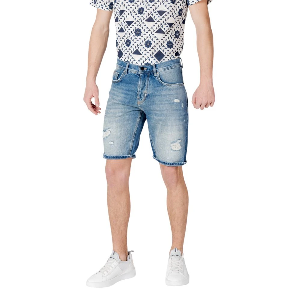 Antony Morato Uomo Blu Argon Slim Fit Bermuda Shorts