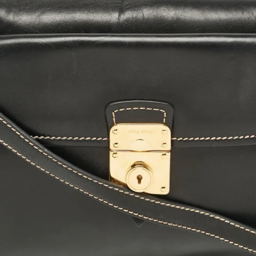 Miu Pre-owned Leather shoulder-bags Black Dames