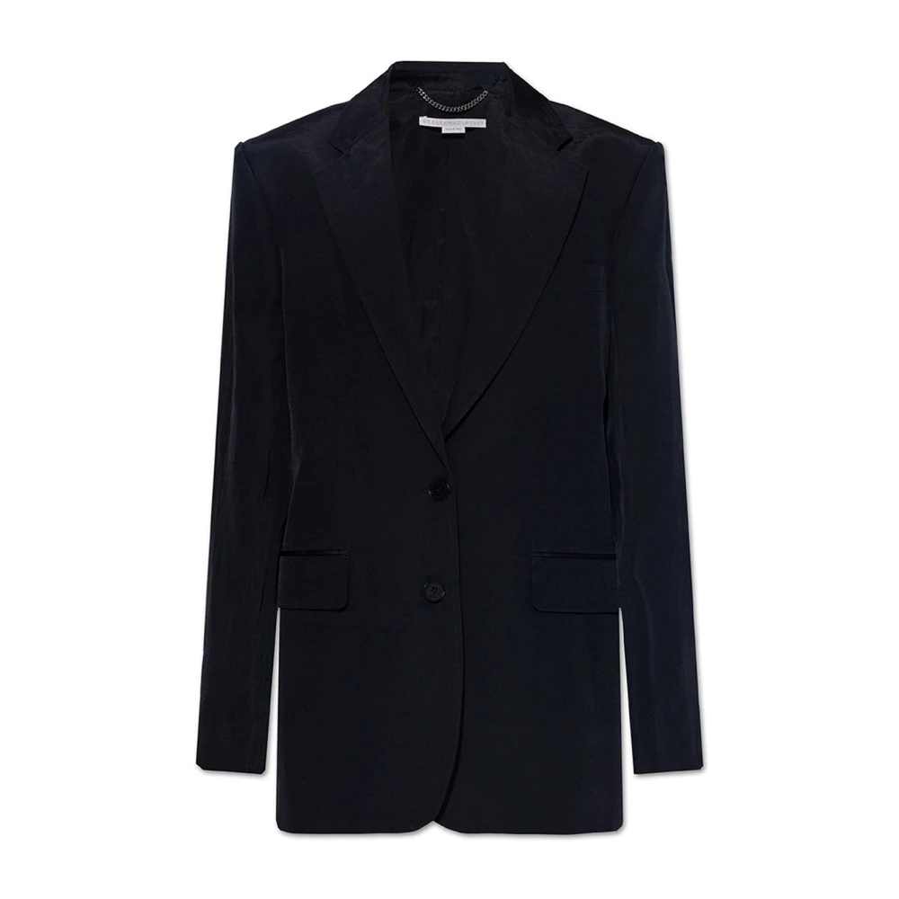 Stella Mccartney Women's Black Linen Blazer Jacket - Blazers - S - Jackets