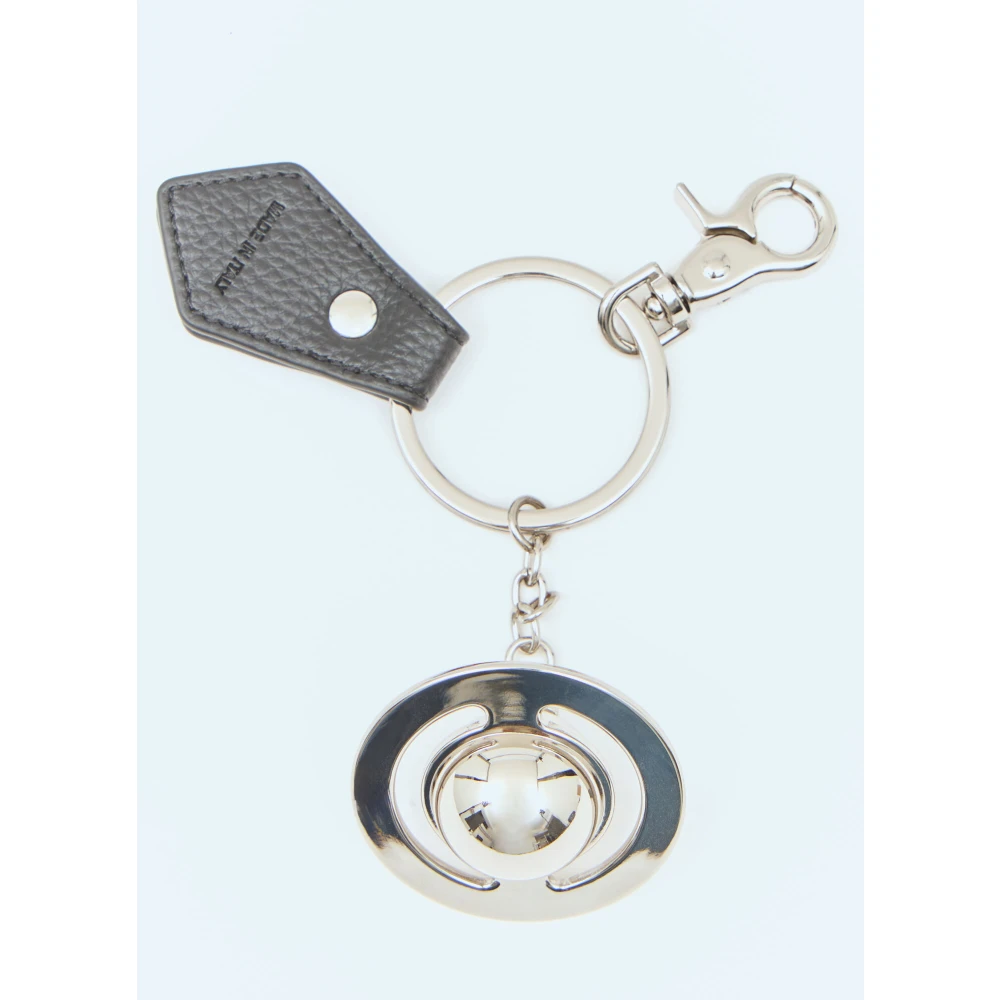 Vivienne Westwood Gepolijste 3D Orb Sleutelhanger Hanger Black Unisex