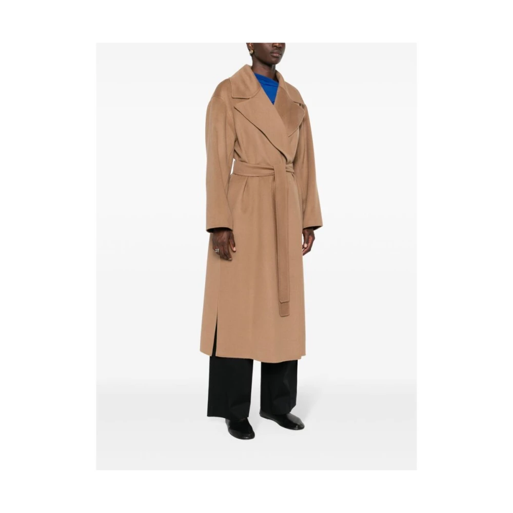 Max Mara Bruine wollen jas met inkeping kraag Brown Dames