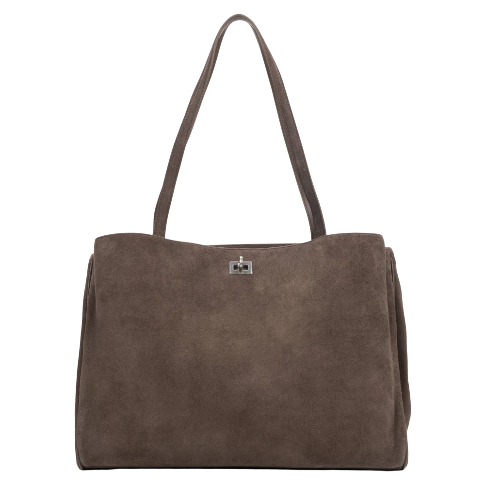 Estro Women's Brown Velour Shopper Bag - Shoulder Bags - One Size - Bags