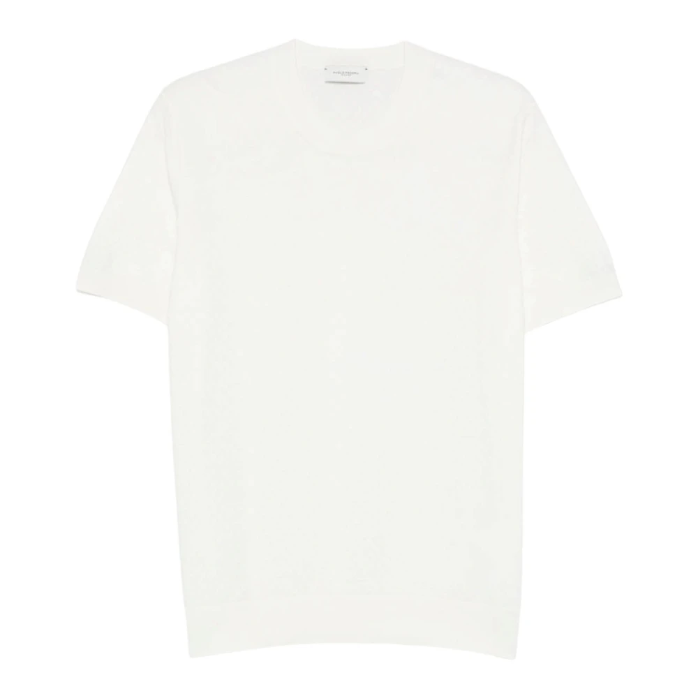 Paolo Pecora Men's White Round-Neck Knitwear, Xl, Round-Neck Knitwear