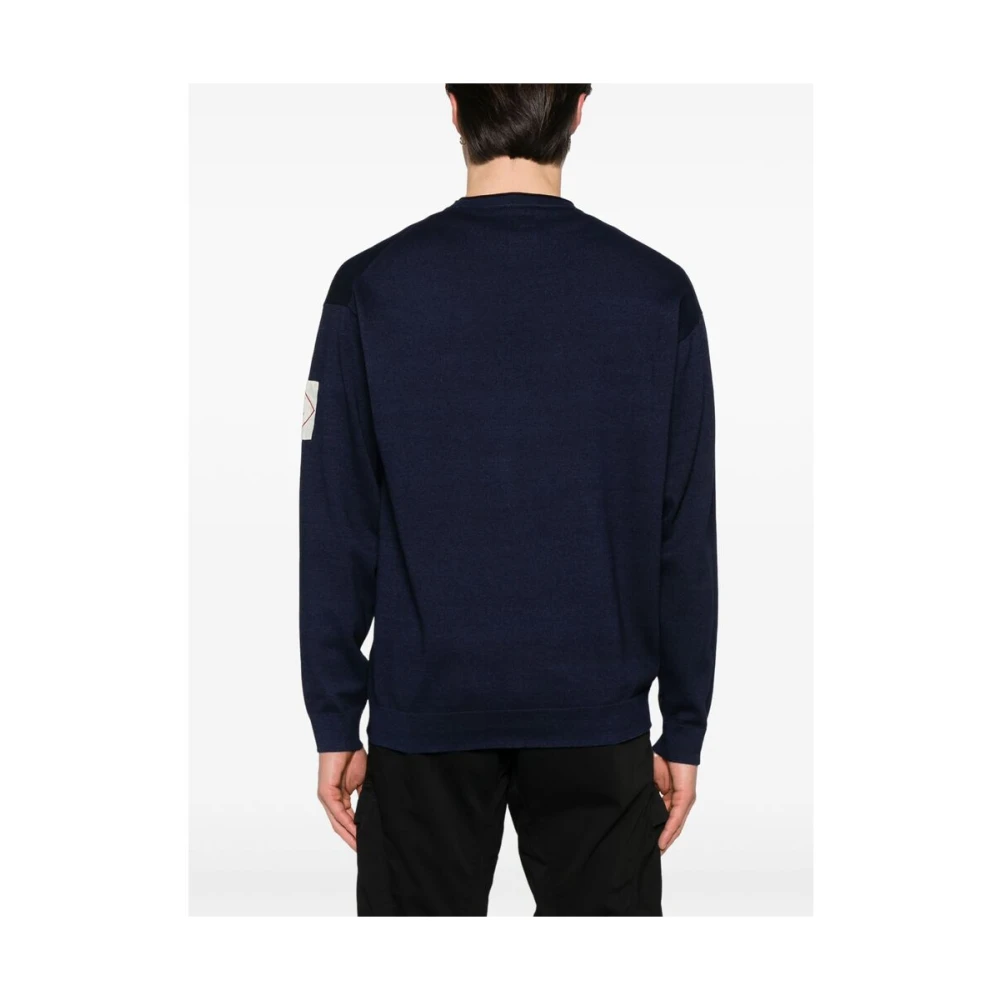 C.P. Company Navy Blue Crew Neck Sweater Blue Heren