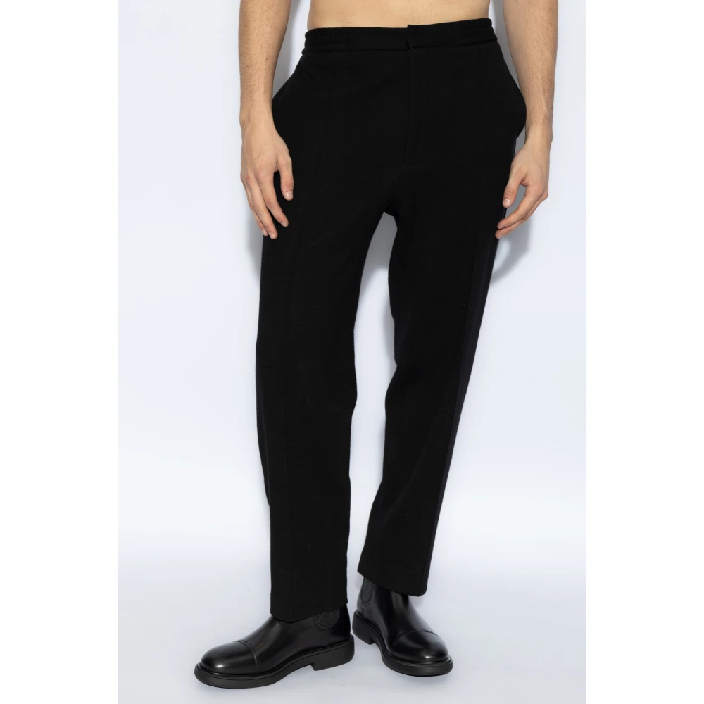 Officine Générale Broek met wollen afwerking Black Heren