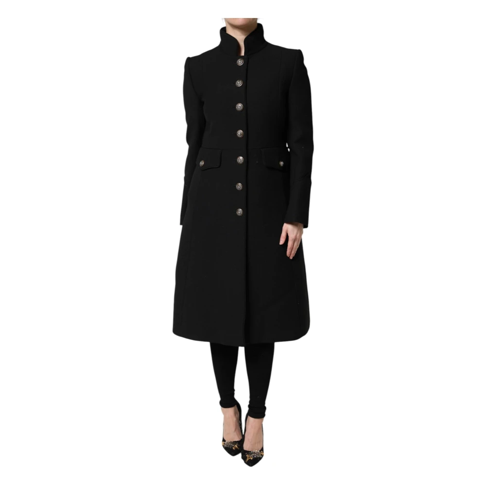 Dolce & Gabbana Women's Black Single Breasted Trench Coat Jacket - Single-Breasted Coats - M - Coats