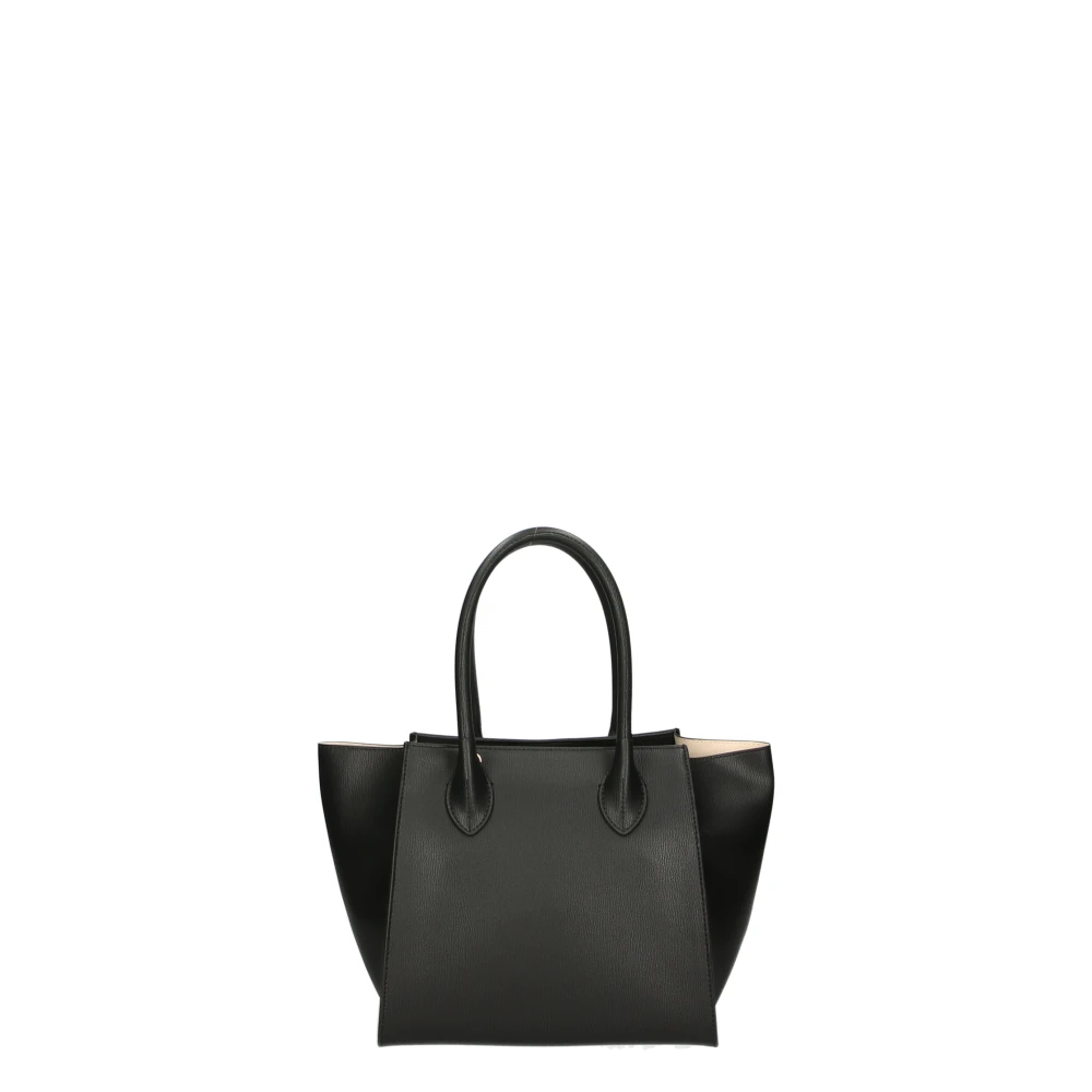 Love Moschino Zwarte vegan leren handtas met gouden details Black Dames