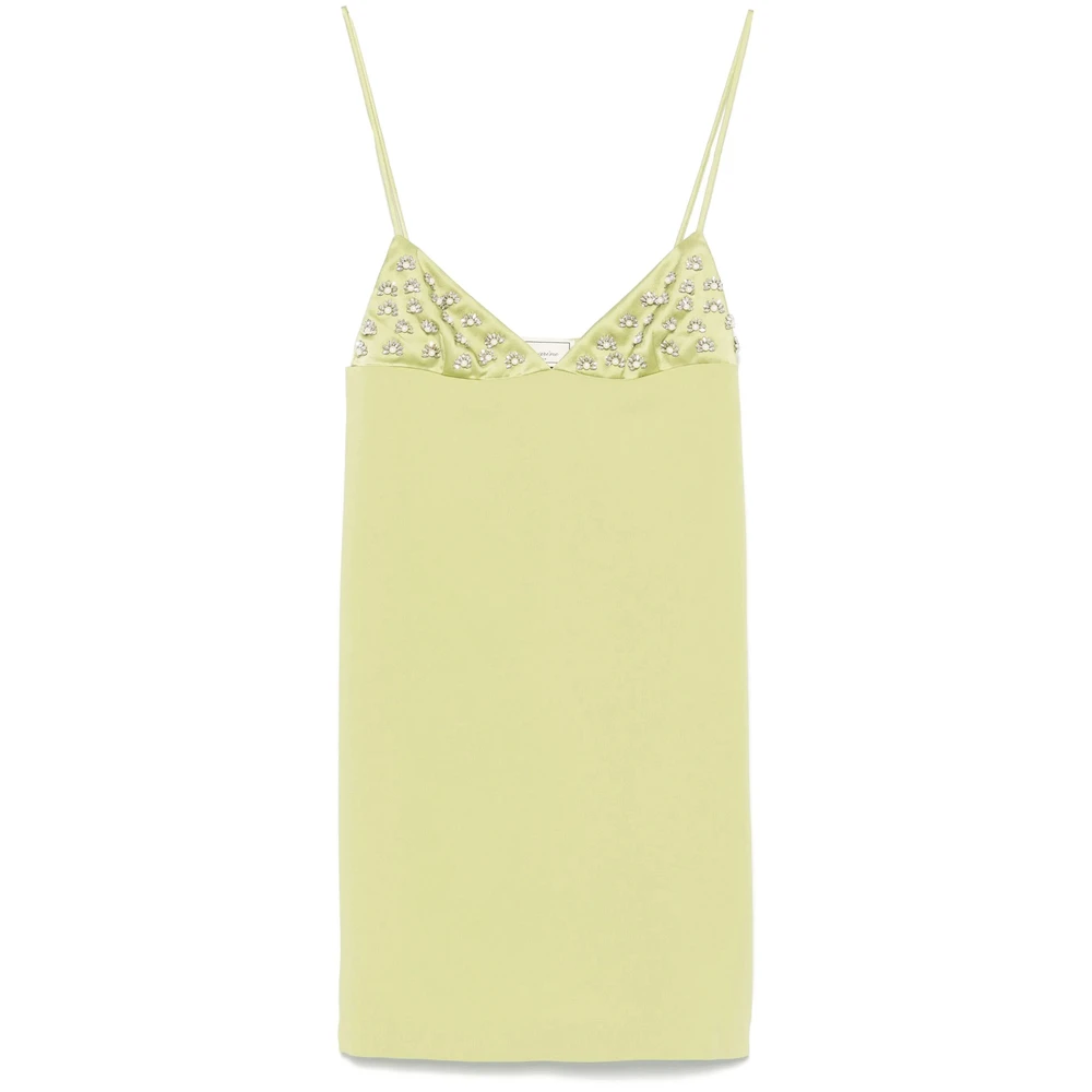 Blumarine Kristalversierde V-hals Jurk Green Dames