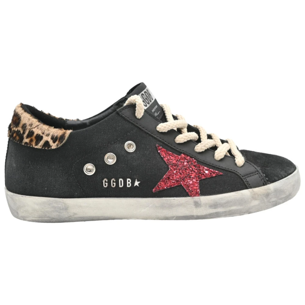 Golden Goose Leopard Glitter Sneakers Svart/Röd Multicolor, Dam