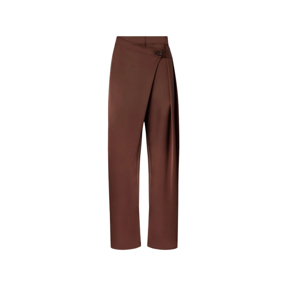 Pinko Brown Straight Trousers - Female - Straight Trousers - M - Trousers