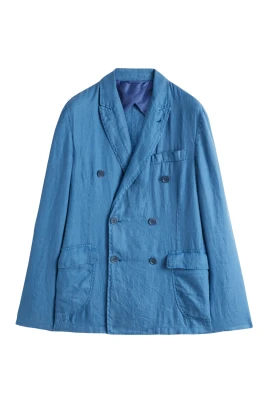 Linne dubbelknäppt blazer Sugimoto stil