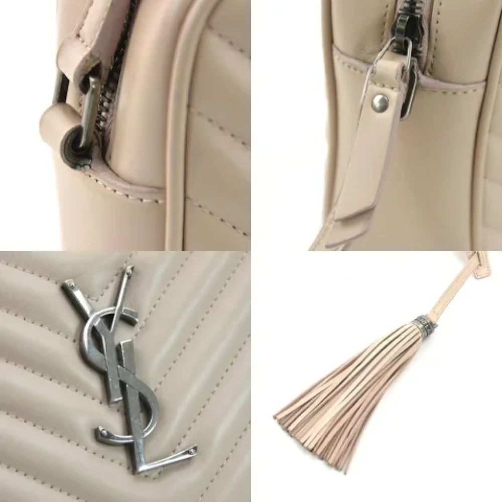 Saint Laurent Vintage Pre-owned Leather shoulder-bags Beige Dames
