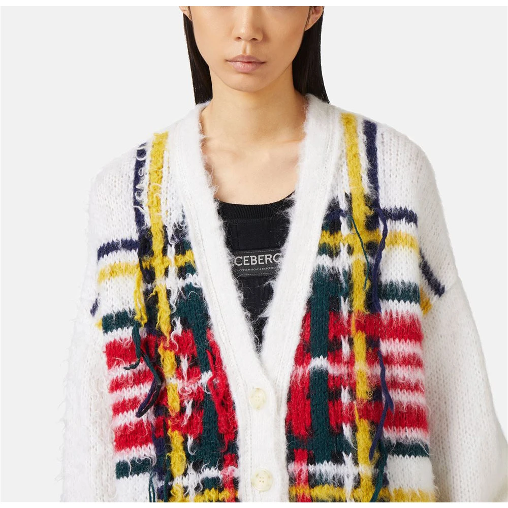 Iceberg Mohair vest met multicolor ruitinzet Multicolor Dames