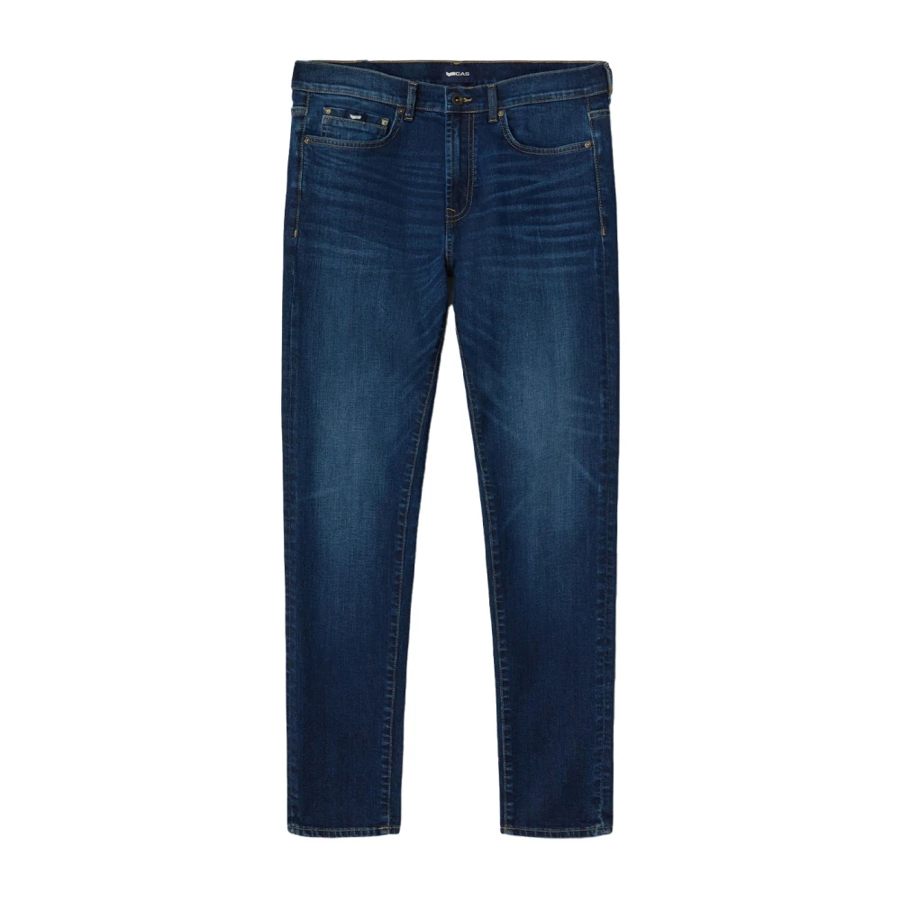 GAS Donker Destroy Denim Slim-fit Jeans Blue Heren