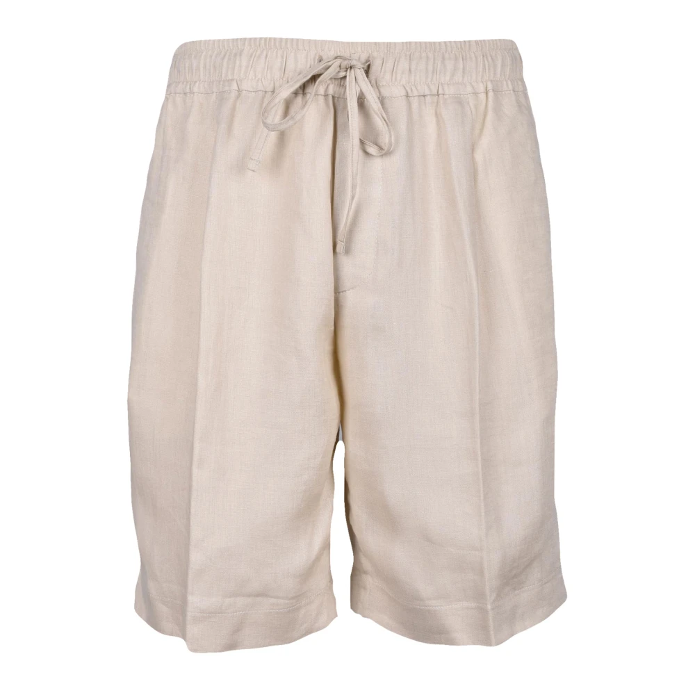 Michael Coal Linnen Bermuda Shorts White Heren