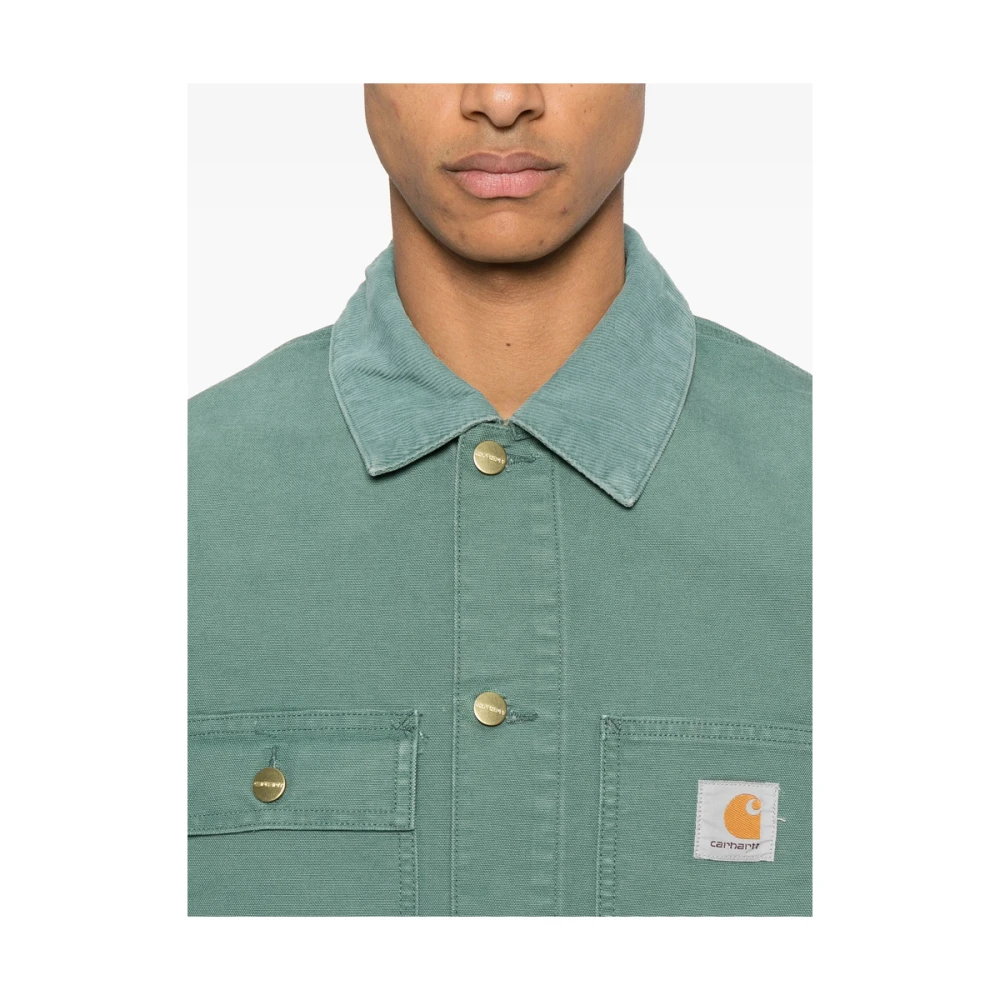 Carhartt WIP Lichtgroene knoopsluiting buitenkleding jas Green Heren